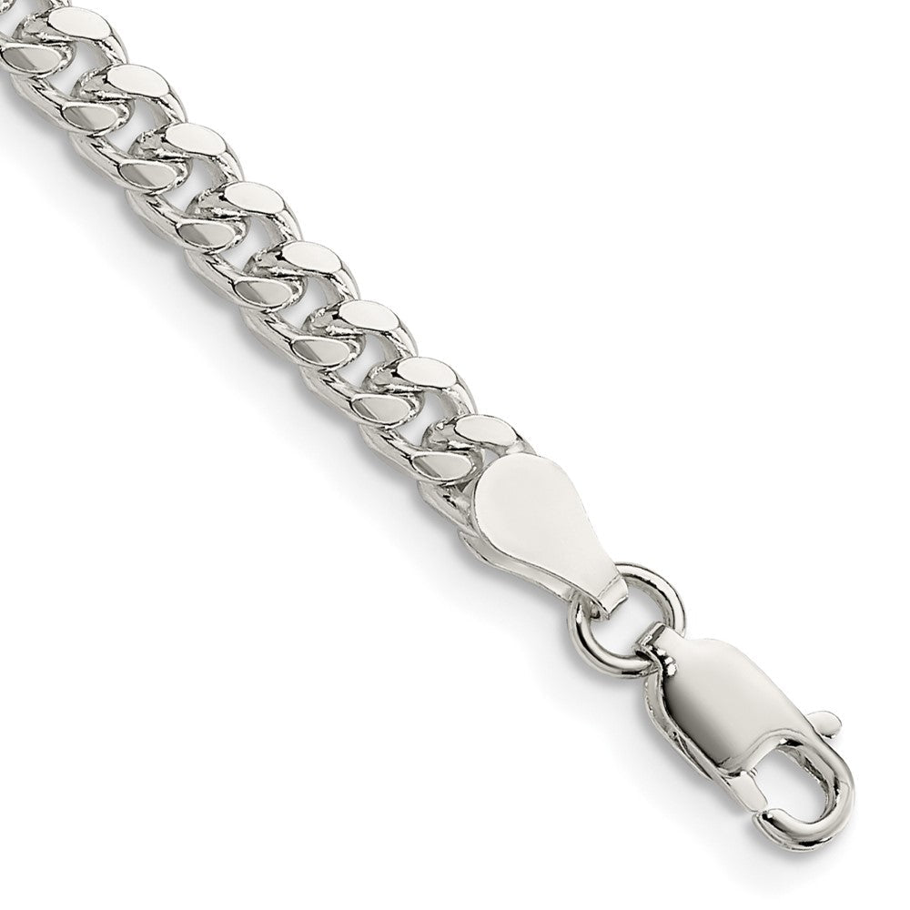 Sterlingsilber 4mm Gewölbt mit Seite Diamantiert Panzer Gliederarmband