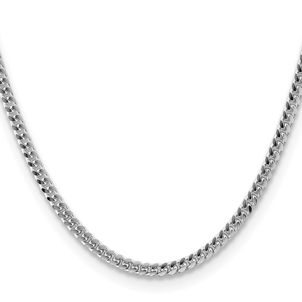 Sterlingsilber Rhodiniert 4mm Gewölbt mit Seite Diamantiert Panzer Kette