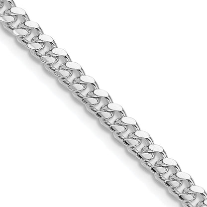 Sterlingsilber Rhodiniert 4mm Gewölbt mit Seite Diamantiert Panzer Kette