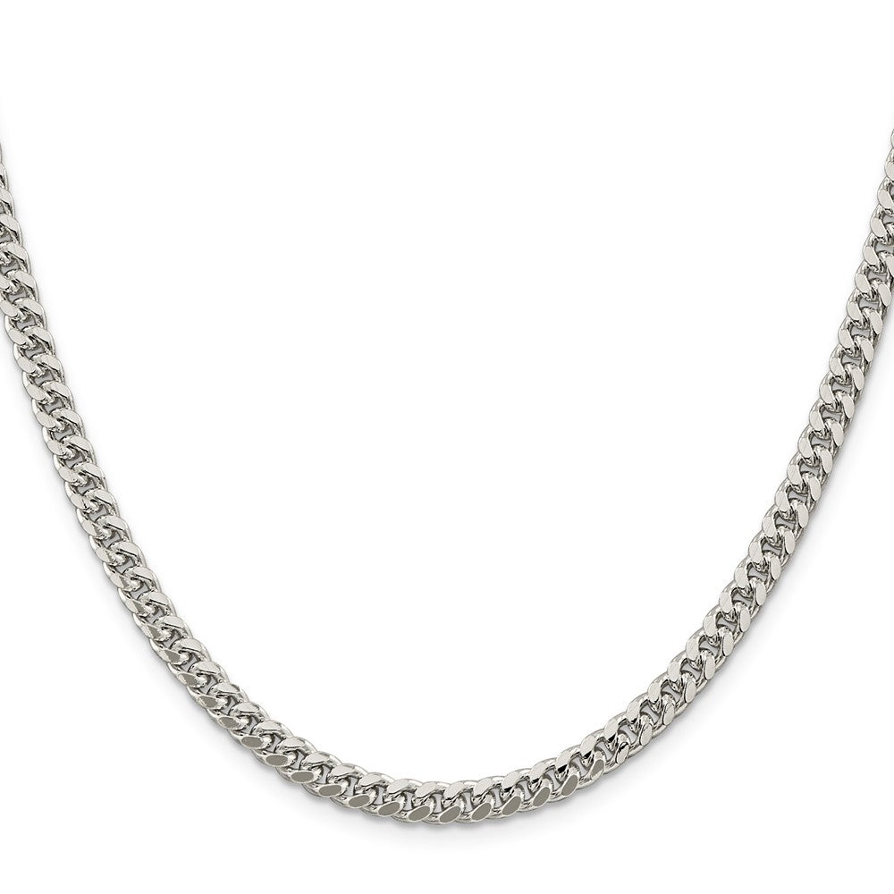 Sterlingsilber 5mm Gewölbt mit Seite Diamantiert Panzer Halskette