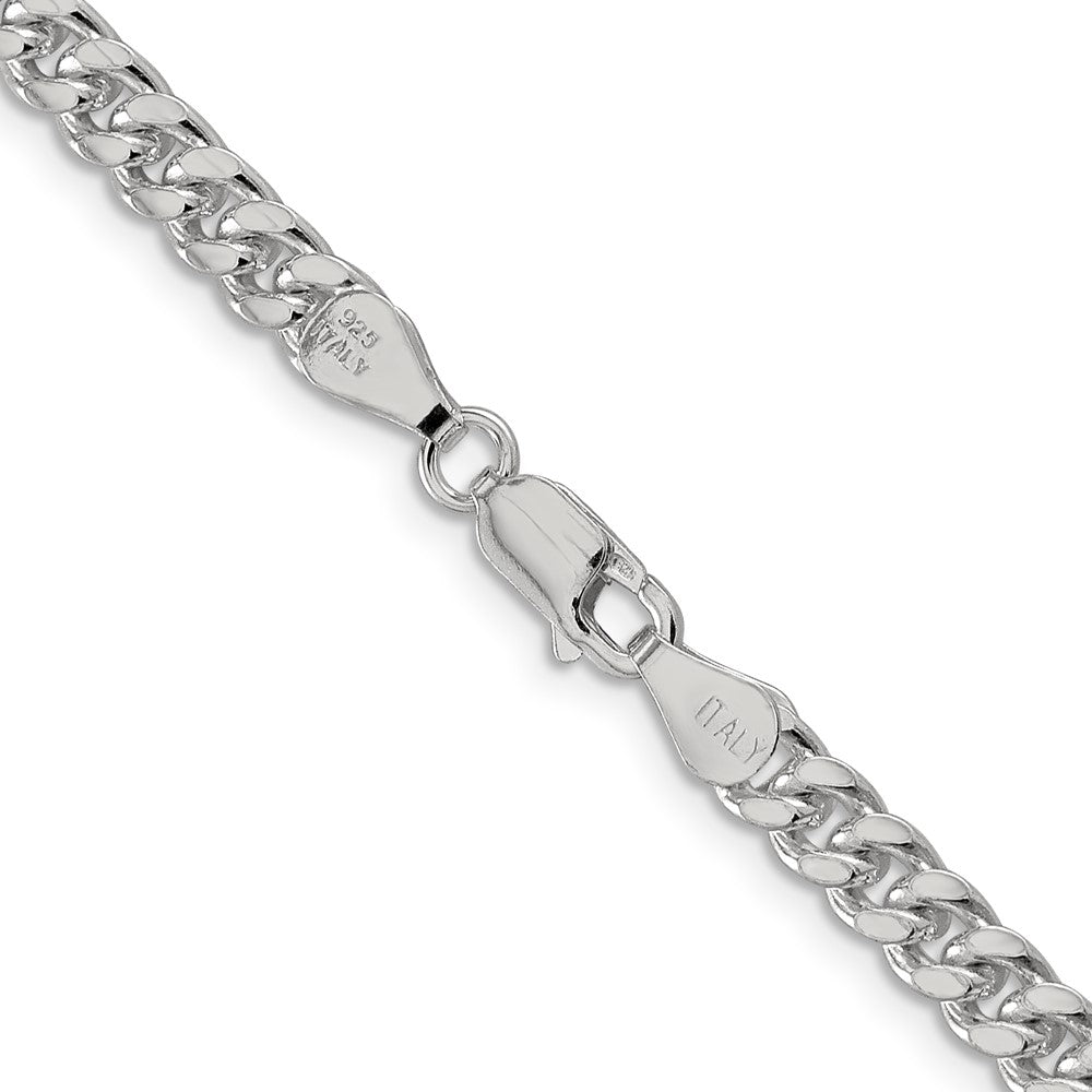 Sterlingsilber 5mm Gewölbt mit Seite Diamantiert Panzer Halskette