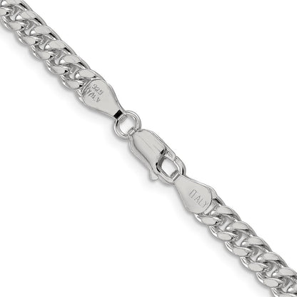 Sterlingsilber 5mm Gewölbt mit Seite Diamantiert Panzer Halskette