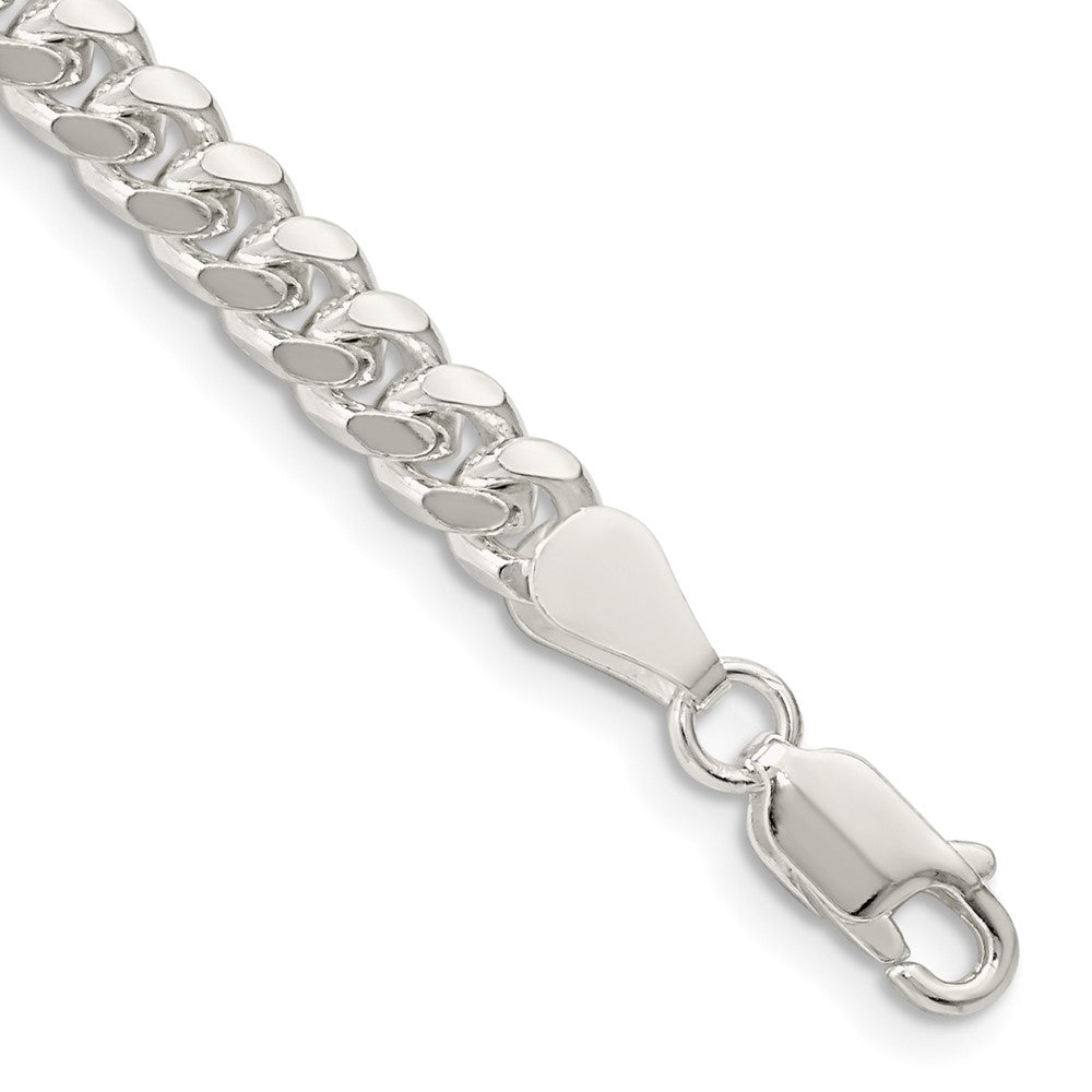 Sterlingsilber 5mm Gewölbt mit Seite Diamantiert Panzer Gliederarmband