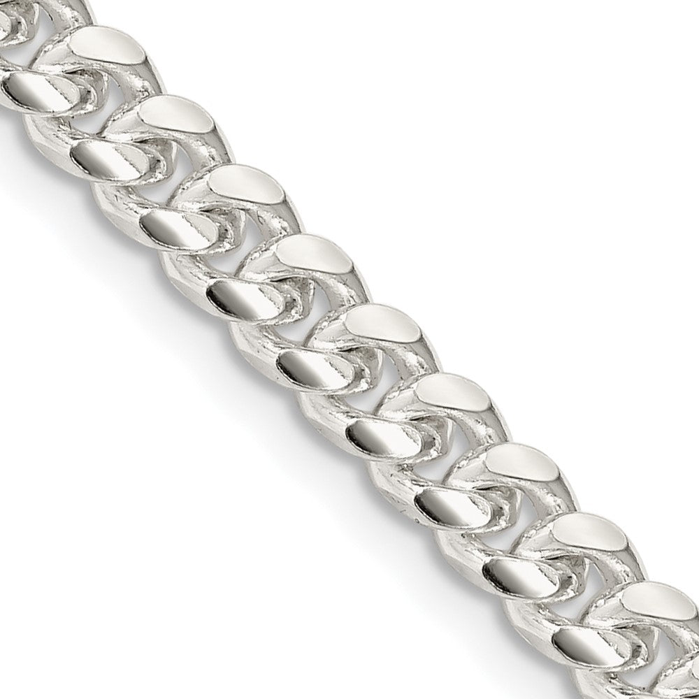 Sterlingsilber 5mm Gewölbt mit Seite Diamantiert Panzer Halskette