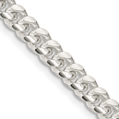 Sterlingsilber 5mm Gewölbt mit Seite Diamantiert Panzer Halskette