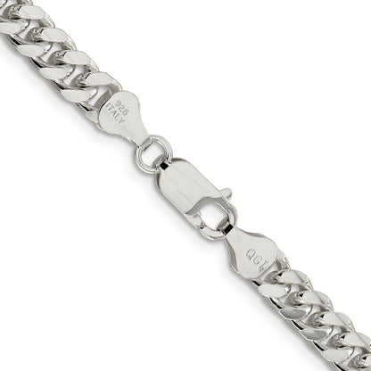 Sterlingsilber 6mm Gewölbt mit Seite Diamantiert Panzer Halskette