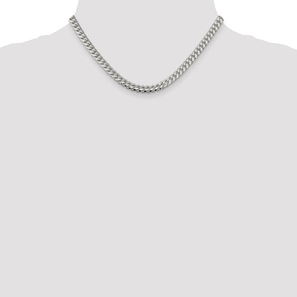 Sterlingsilber 6mm Gewölbt mit Seite Diamantiert Panzer Halskette