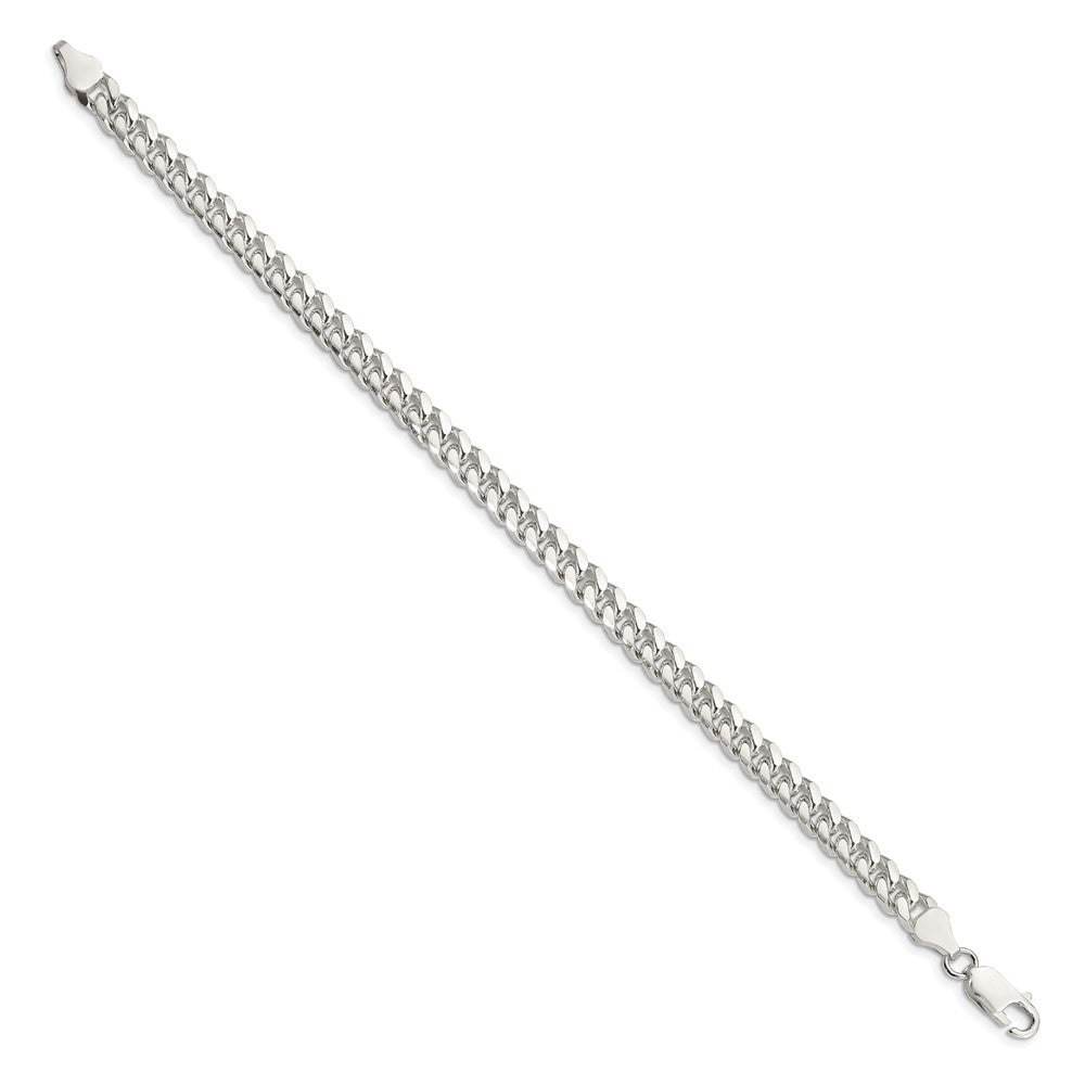 Sterlingsilber 6mm Gewölbt mit Seite Diamantiert Panzer Gliederarmband