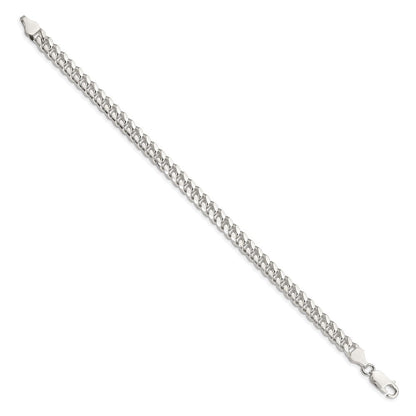 Sterlingsilber 6mm Gewölbt mit Seite Diamantiert Panzer Gliederarmband