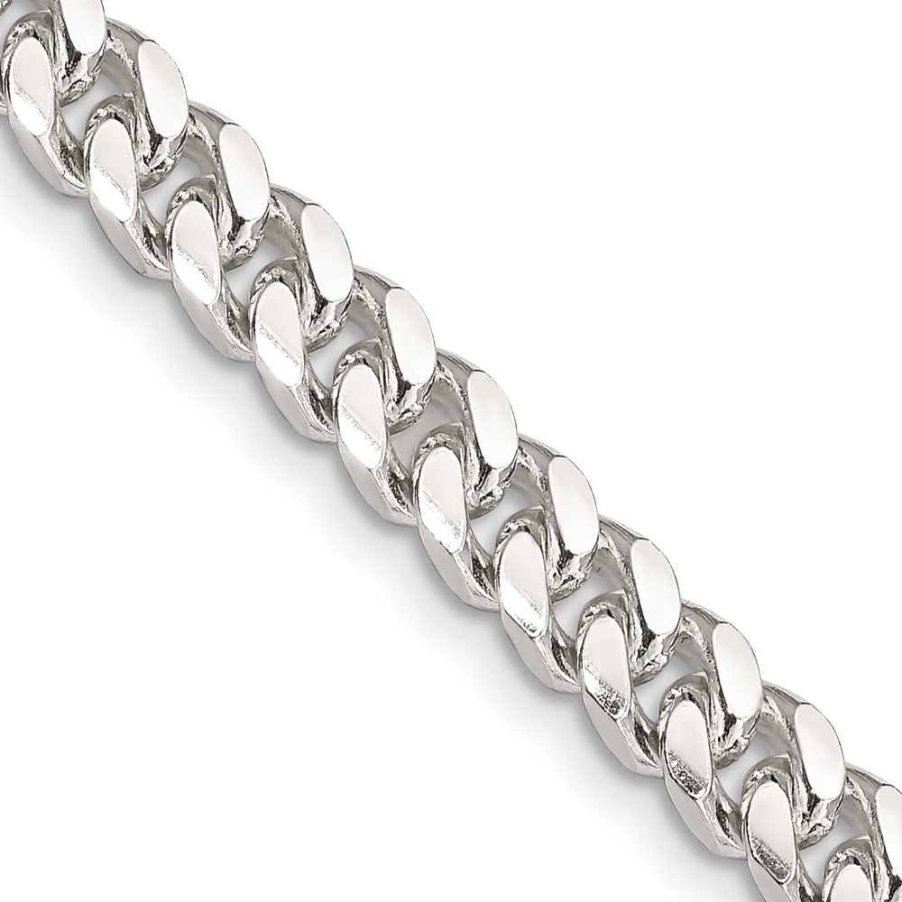 Sterlingsilber 6mm Gewölbt mit Seite Diamantiert Panzer Halskette