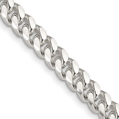 Sterlingsilber 6mm Gewölbt mit Seite Diamantiert Panzer Halskette