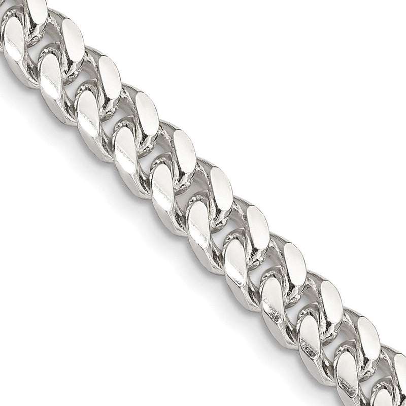 Sterlingsilber 6mm Gewölbt mit Seite Diamantiert Panzer Halskette