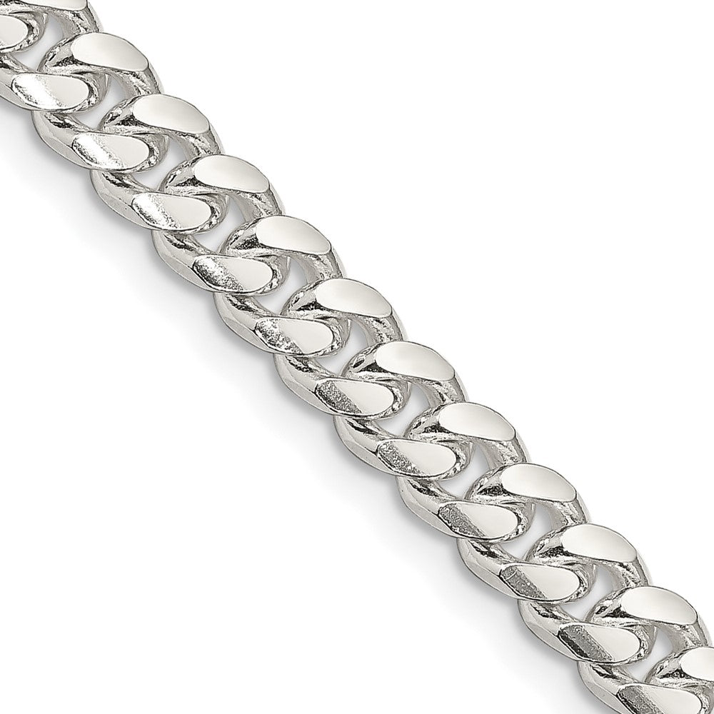 Sterlingsilber 7mm Gewölbt mit Seite Diamantiert Panzer Halskette