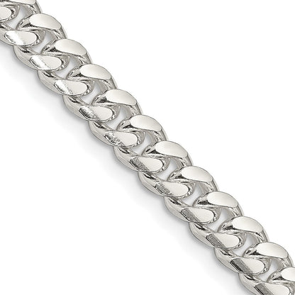 Sterlingsilber 7mm Gewölbt mit Seite Diamantiert Panzer Halskette