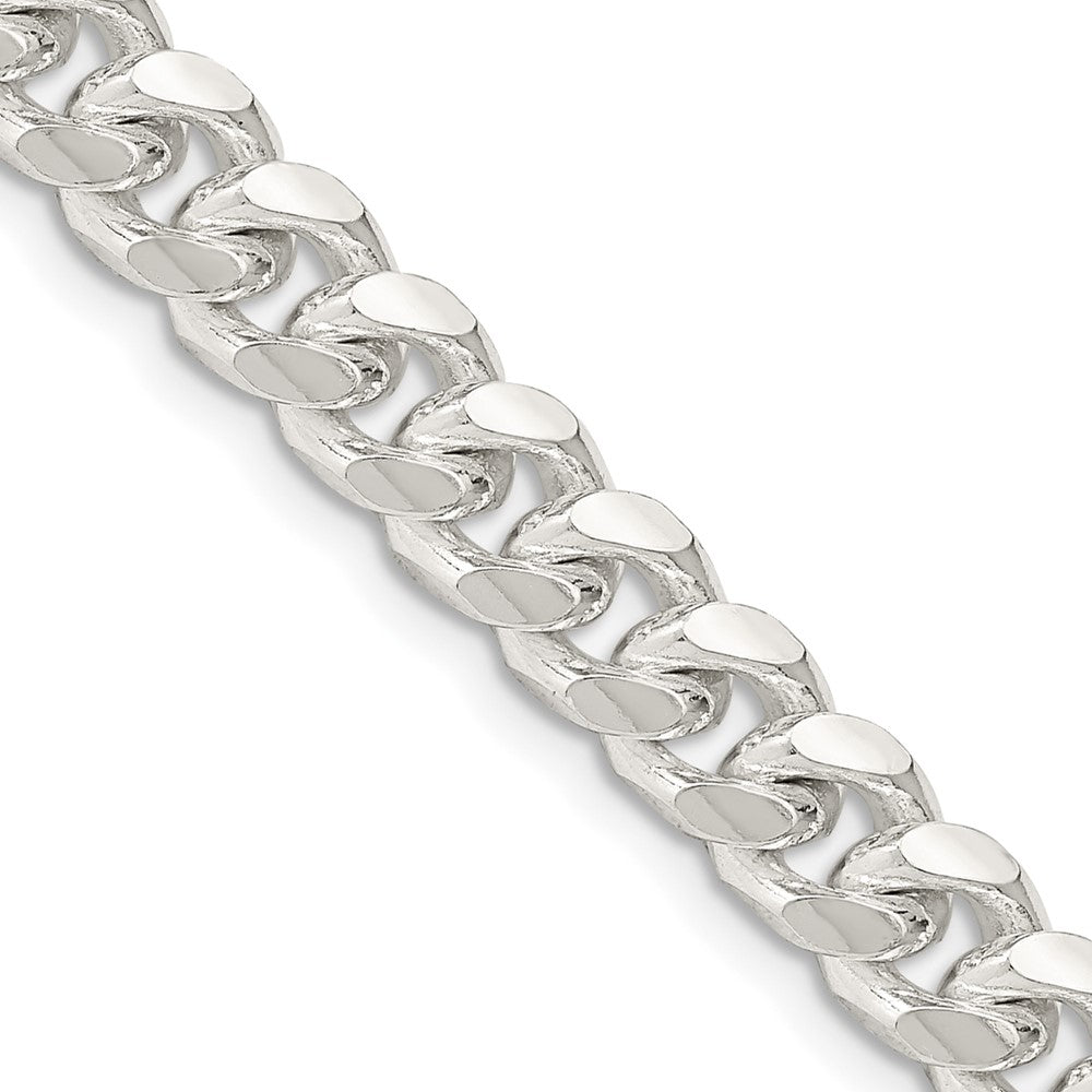 Sterlingsilber 7.35mm Gewölbt mit Seite Diamantiert Panzer Halskette