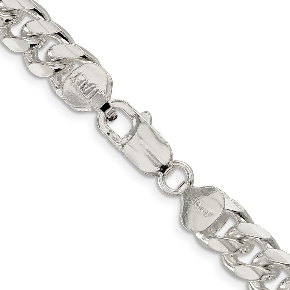 26 Zoll Sterlingsilber 8.5mm Gewölbt mit Seite Diamantiert Panzer Halskette