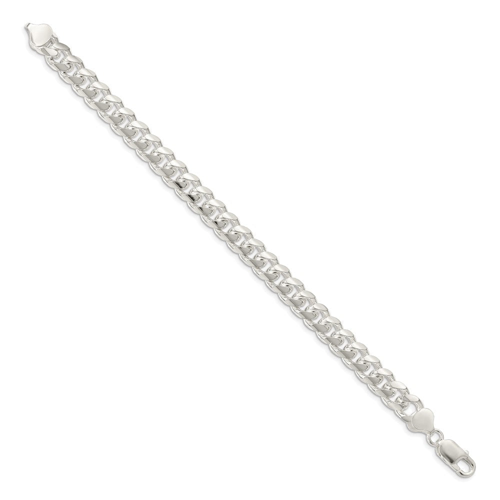 Sterlingsilber 8.5mm Gewölbt mit Seite Diamantiert Panzer Gliederarmband