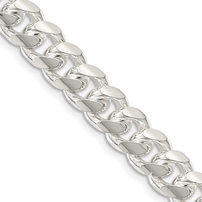 26 Zoll Sterlingsilber 8.5mm Gewölbt mit Seite Diamantiert Panzer Halskette