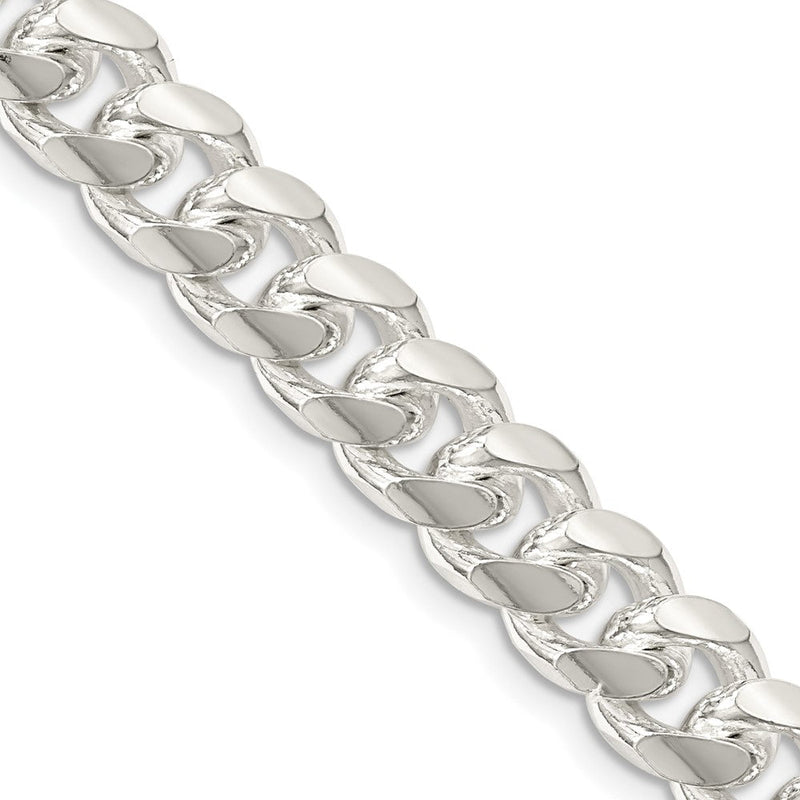 26 Zoll Sterlingsilber 8.5mm Gewölbt mit Seite Diamantiert Panzer Halskette