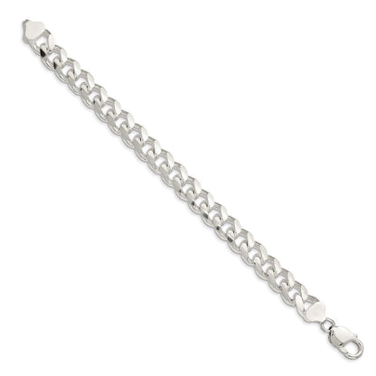 Sterlingsilber 10.5mm Gewölbt mit Seite Diamantiert Panzer Gliederarmband