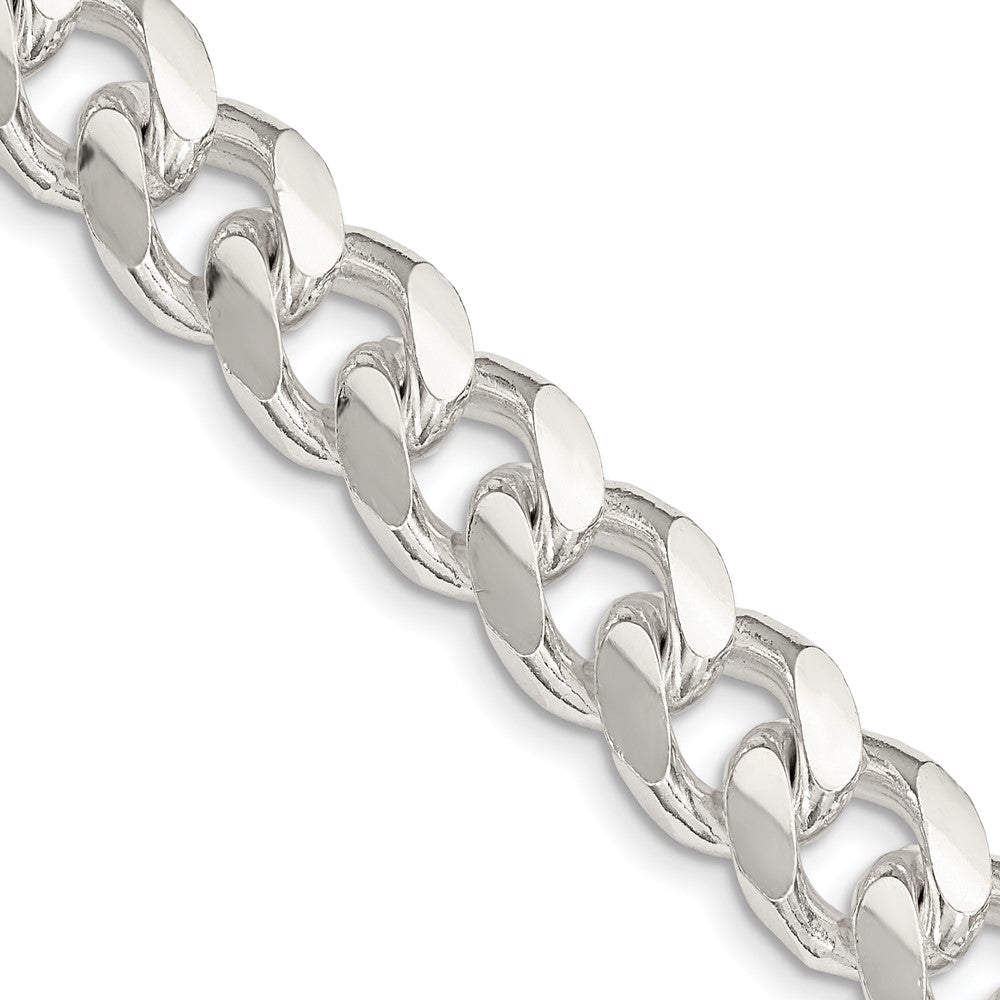 Sterlingsilber 10.5mm Gewölbt mit Seite Diamantiert Panzer Halskette