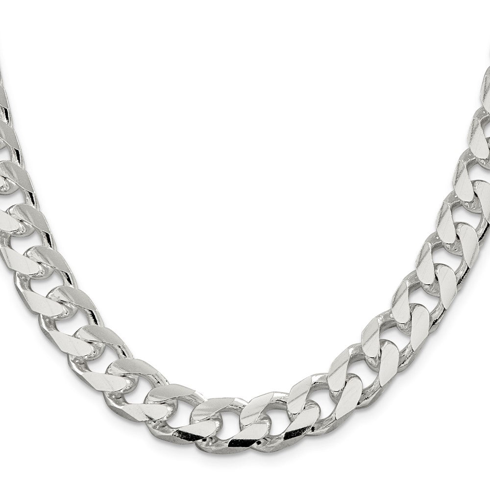 Sterlingsilber 11mm Gewölbt mit Seite Diamantiert Panzer Halskette