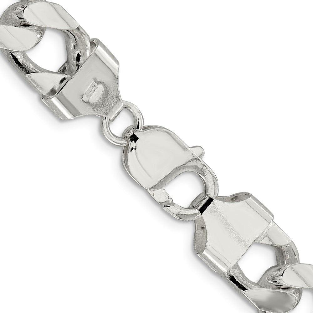 Sterlingsilber 11mm Gewölbt mit Seite Diamantiert Panzer Halskette