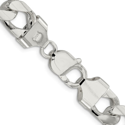 Sterlingsilber 11mm Gewölbt mit Seite Diamantiert Panzer Halskette
