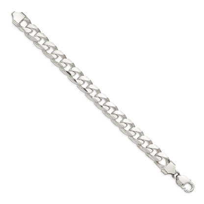Sterlingsilber 11mm Gewölbt mit Seite Diamantiert Panzer Gliederarmband