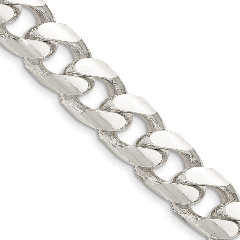 Sterlingsilber 11mm Gewölbt mit Seite Diamantiert Panzer Halskette