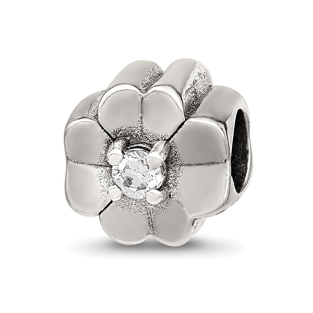 Sterlingsilber Reflections Zirkonia Klee Perle