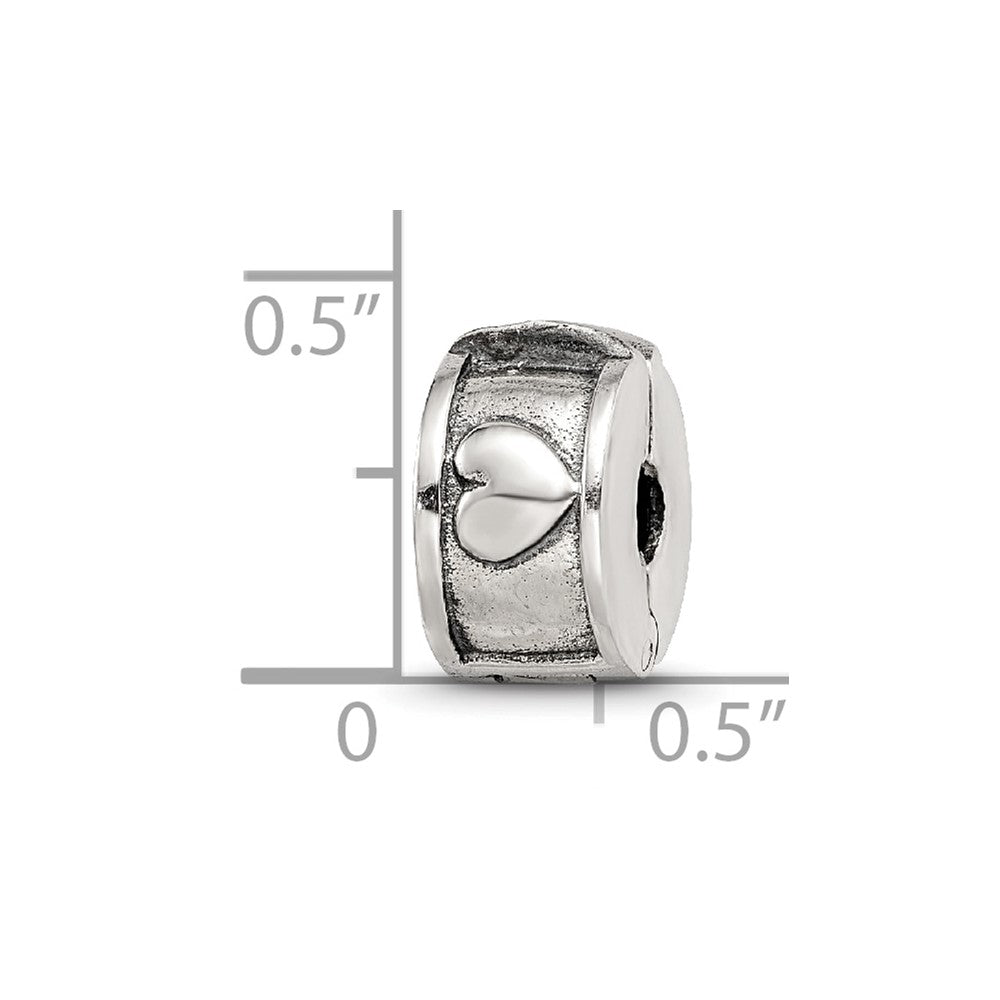 Sterlingsilber Reflections Klappbar Herz Klammer Perle