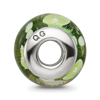 Sterlingsilber Reflections Grün/white Hand-blown Glas Perle