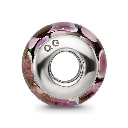 Sterlingsilber Reflections Lila/black Hand-blown Glas Perle