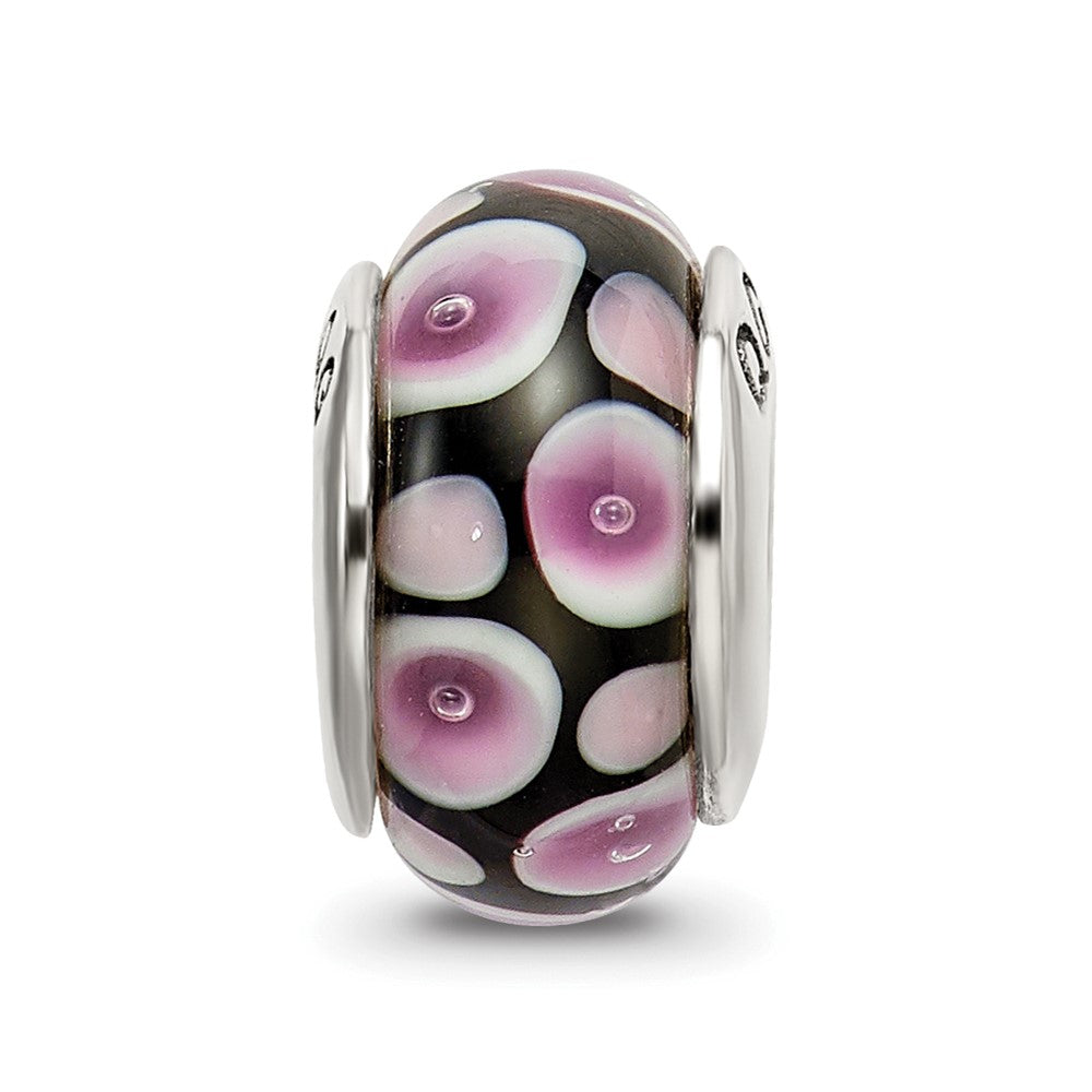 Sterlingsilber Reflections Lila/black Hand-blown Glas Perle