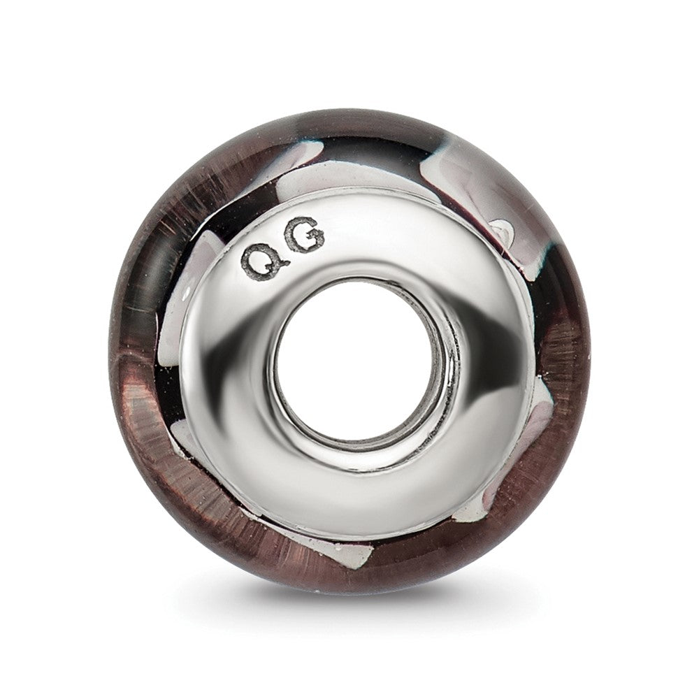 Sterlingsilber Reflections Schwarz/grey Hand-blown Glas Perle