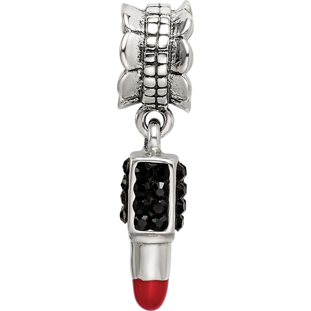 Sterlingsilber Ss Reflections Rot Emaille Preciosa Kristall Lipstick Hängend Perle