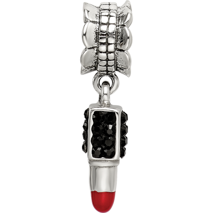 Sterlingsilber Ss Reflections Rot Emaille Preciosa Kristall Lipstick Hängend Perle