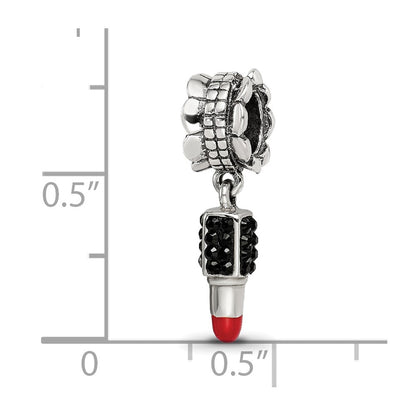 Sterlingsilber Ss Reflections Rot Emaille Preciosa Kristall Lipstick Hängend Perle