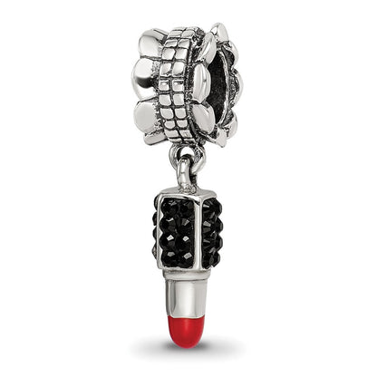 Sterlingsilber Ss Reflections Rot Emaille Preciosa Kristall Lipstick Hängend Perle