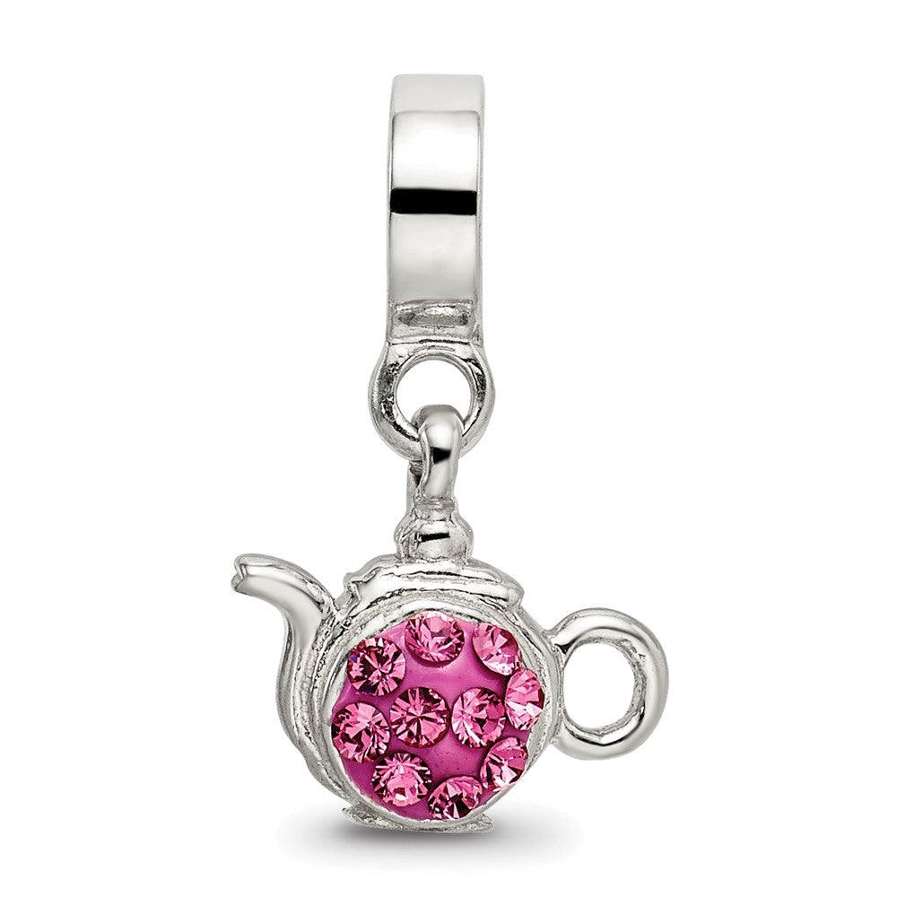 Sterlingsilber Reflections Rosa Preciosa Kristall Teekanne Hängend Perle