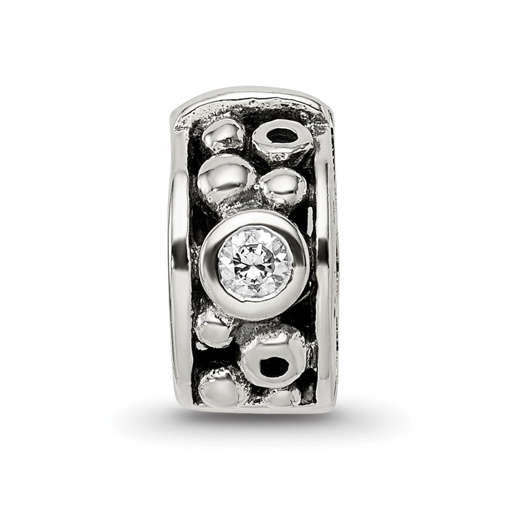 Sterlingsilber Reflections Klappbar Zirkonia & Dots Klammer Perle