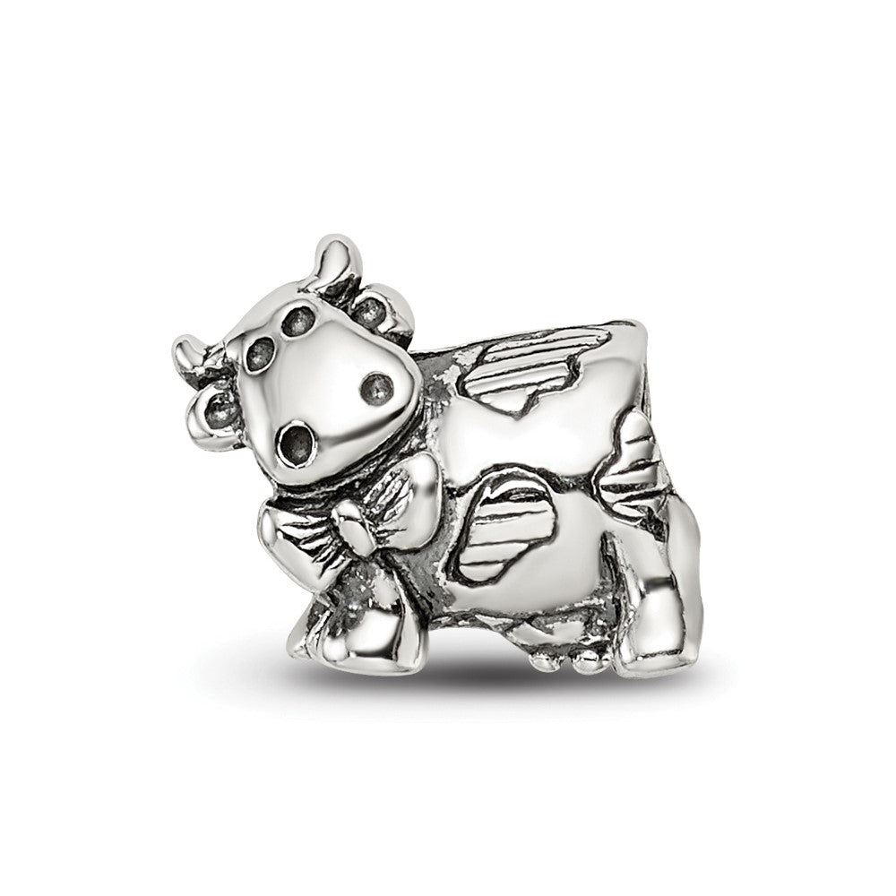 Sterlingsilber Reflections Kinder Cow mit Schleife Perle