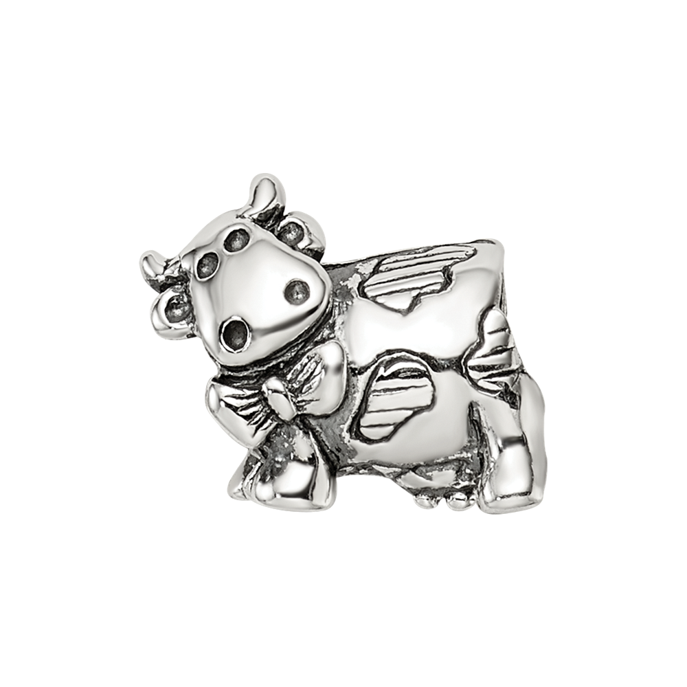 Sterlingsilber Reflections Kinder Cow mit Schleife Perle