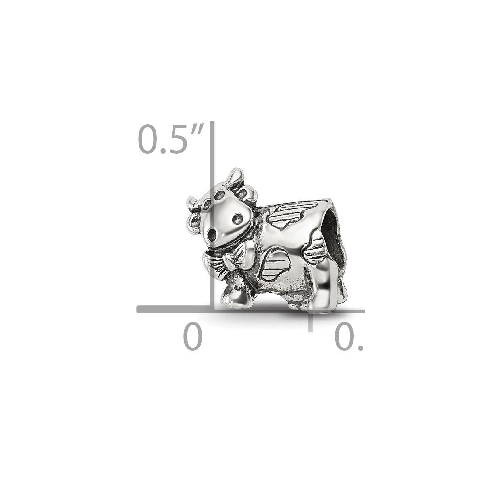 Sterlingsilber Reflections Kinder Cow mit Schleife Perle