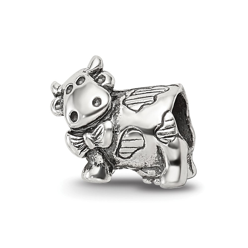 Sterlingsilber Reflections Kinder Cow mit Schleife Perle