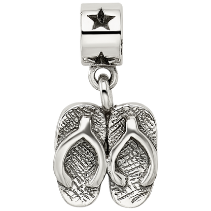 Sterlingsilber Kinder Kollektion Flip Flops Hängend Reflections Perle