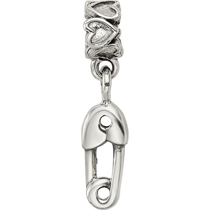 Sterlingsilber Kinder Kollektion Sicherheits Brosche Hängend Reflections Perle