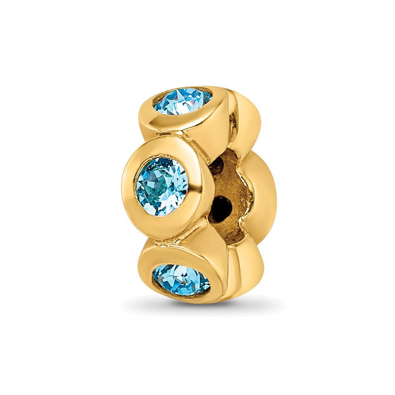 Ss/vergoldet Sterlingsilber Vergoldet Reflections March Blau Preciosa Kristall Perle