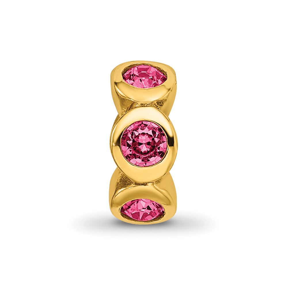 Ss/vergoldet Sterlingsilber Vergoldet Reflections Oct Rosa Preciosa Kristall Perle